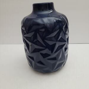 Dark Blue Geometric Vase - Perfect Home Decor!